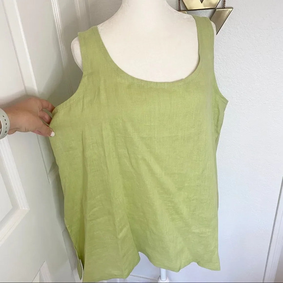 NWT Artful Home Go Lightly Maia A-Line Loose Linen Light Green Tank - Picture 4 of 11
